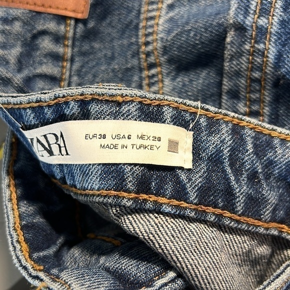 NWT ZARA Super High Rise Straight Leg Long Length 💯 Cotton Denim Jean 38/6 - Picture 11 of 11